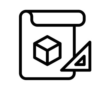 Taslak biçimi siyah ve beyaz vektör illüstrasyonuna sahip tek bir izole edilmiş konsept planı