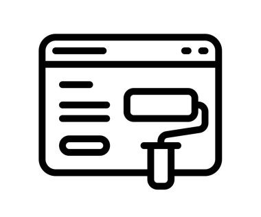 İniş sayfası tasarımı ana hatları siyah ve beyaz vektör illüstrasyonuna sahip tek bir izole simge