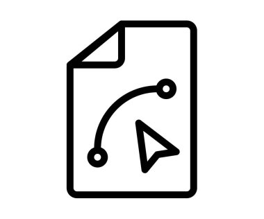 dosya vektör tasarımı ana hatlı tek izole edilmiş simge siyah ve beyaz vektör illüstrasyonu