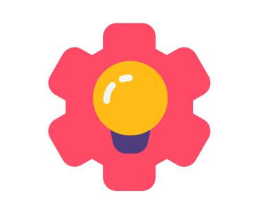 düz vektör illüstrasyonlu tek bir izole işlem dişlisi