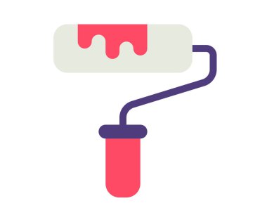 fırça boyalı tek bir izole resim düz stil vektör illüstrasyonlu