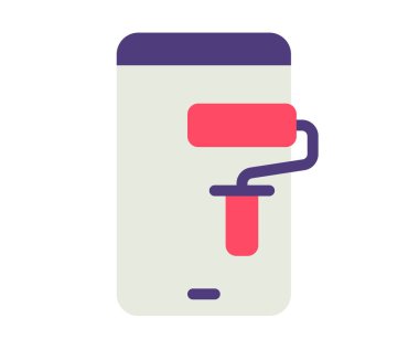 uygulama tasarımı akıllı telefon düz biçim vektör illüstrasyonlu tek bir izole simge