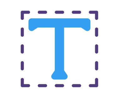 Düz biçim vektör illüstrasyonlu tek izole edilmiş tipografi metin aracı