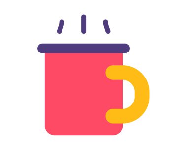 Kahve molası, izole edilmiş tek bir ikon, düz stil illüstrasyonlu.