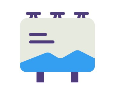 ilan panosu reklamı düz stil vektör illüstrasyonlu tek bir izole simge