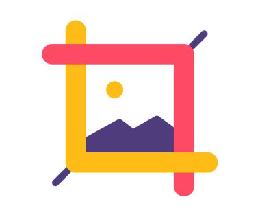 Kırpma düzenleme düz biçim çizimi ile izole edilmiş tek simgeyi yeniden boyutlandır