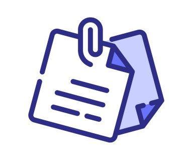 kağıt raptiyesi tek bir izole simge çizgi veya kesik mor çizgi biçim çizimi