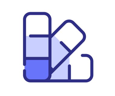 palet renk renklendirme çizgi veya kesik mor çizgi biçim çizimi ile tek izole simge