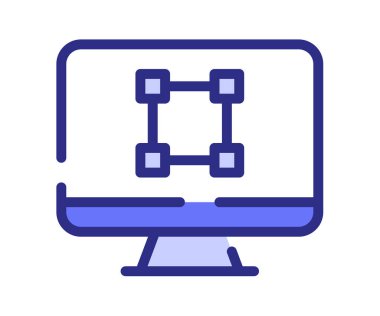 çizgi veya kesik mor çizgi biçimi illüstrasyonlu tek bir izole edilmiş simge