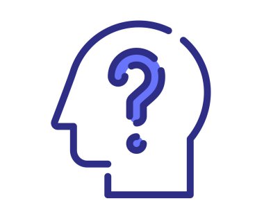 soru anlamaya yardım çizgi veya kesik mor çizgi biçim illüstrasyonlu tek izole simge