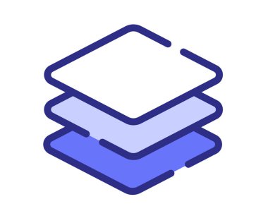 katman tasarımı tek izole edilmiş simgeyi çizgi veya kesik mor çizgi biçimi illüstrasyonu ile düzenle