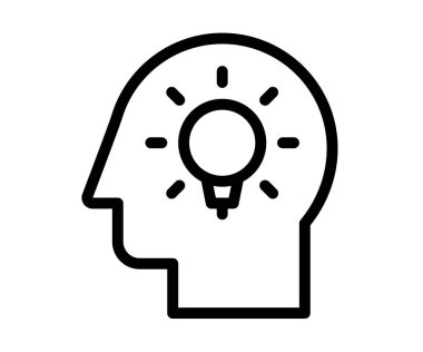 Hayal gücü fikri, taslak biçim illüstrasyonuna sahip, parlak, izole edilmiş tek bir simge