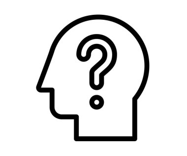 soru anlamaya yardım tek izole edilmiş ikon ana hatlı biçim çizimi