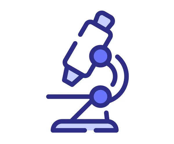 Experimento Microscópio Pesquisa Único Ícone Isolado Com Traço Tracejado Linha — Vetor de Stock