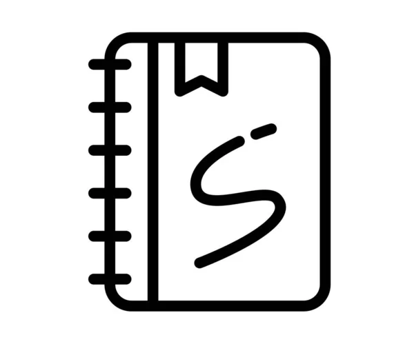 Sketchbook Schizzo Segnalibro Singola Icona Isolata Con Illustrazione Vettoriale Stile — Vettoriale Stock