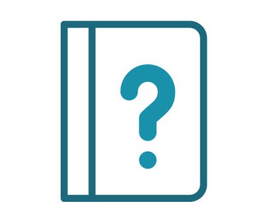 Katı satır biçimi illüstrasyonlu tek bir izole simge el kitabı yardım rehberi