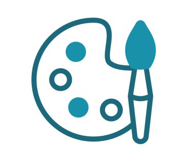 resim çizimi, katı çizgi biçimi çizimi ile izole edilmiş tek bir simge