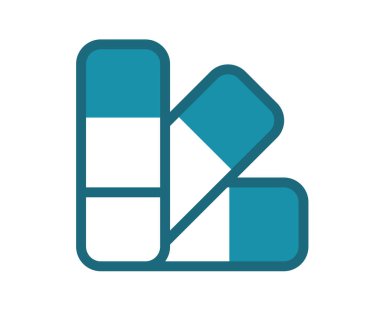 palet renk renklendirmesi katı çizgi biçimi illüstrasyonlu tek izole simge