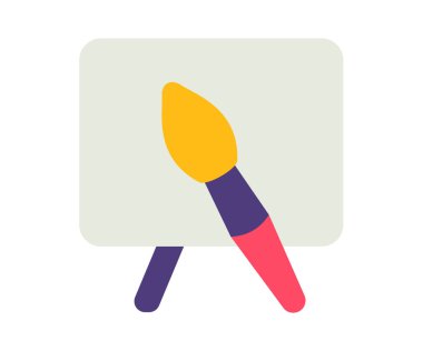 Tablo fırçası düz biçim çizimi ile tek izole edilmiş simge çiziyor