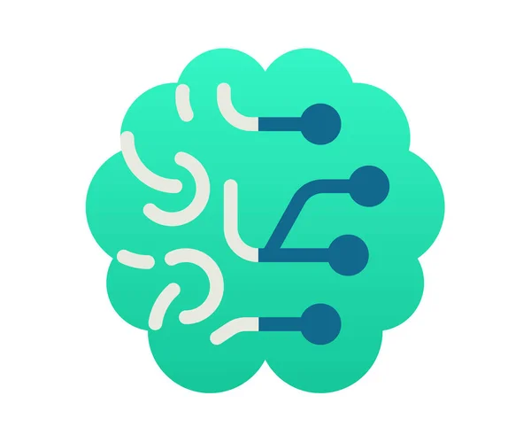 Thinking Brain Think Single Isolated Icon Gradient Style Vector Illustration — Stock Vector