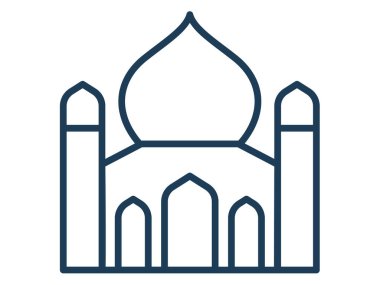 cami kubbesi ramazan islam tek izole edilmiş taslak biçim illüstrasyonu