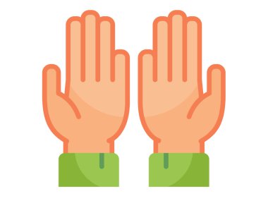 Düz stil illüstrasyonlu tek bir el namazı Ramazan ikonu