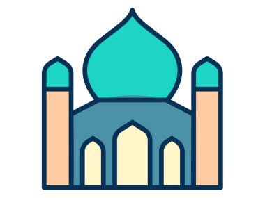 mosque dome ramadan islam single isolated icon with filled line style vector illustration