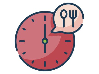 Düz çizgi veya kırpılmış biçim vektör illüstrasyonuna sahip tek bir izole edilmiş ramazan zamanı aç