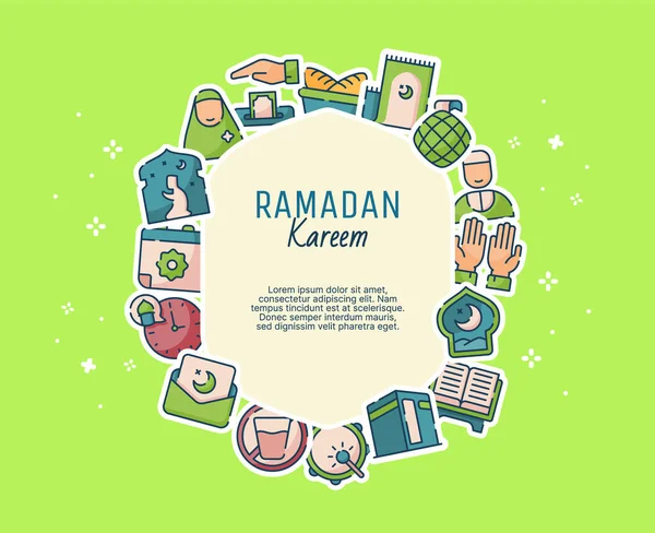 Folheto Ramadan Modelo Cartão Presente Com Estilo Plano Moderno Ilustração — Vetor de Stock