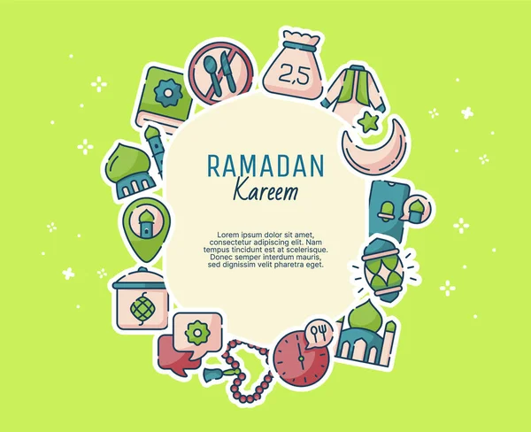 Folheto Ramadan Modelo Cartão Presente Com Estilo Plano Moderno Ilustração — Vetor de Stock