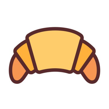 Kruvasan keki dolu çizgi biçimi illüstrasyonlu tek bir izole ikon