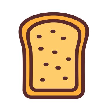 Ekmek yağı buğday ekmeği dolu çizgi biçimi illüstrasyonlu tek bir izole simge