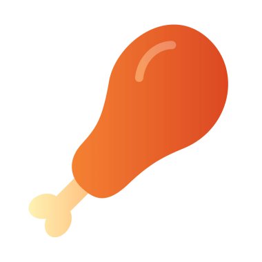 tavuk eti ızgara tek izole ikon pürüzsüz stil illüstrasyon