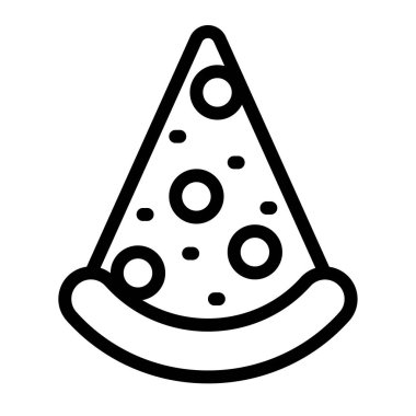 pizza dilimi peynir tek izole edilmiş ikon ana hatlı vektör çizimi