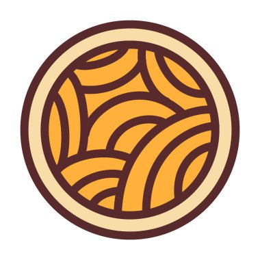 Erişte çorbası lezzetli tek bir izole edilmiş ikon dolu çizgi biçimli vektör çizimi