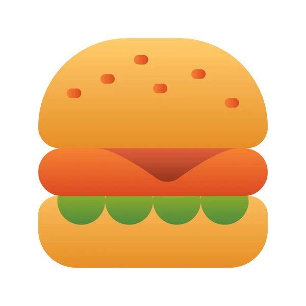 Гамбургер Быстрого Питания Гамбургер Один Изолированный Значок Гладкой Стиль Векторной — стоковый вектор