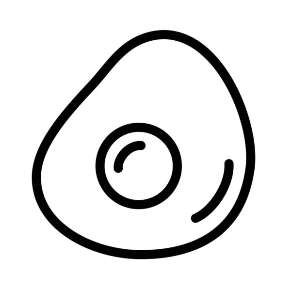 Jajko Omlet Słoneczny Strona Jajko Pojedynczy Izolowany Ikona Zarys Styl — Wektor stockowy