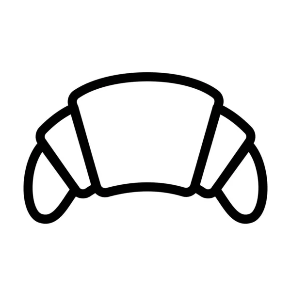 Croissant Snack Dort Jednoduchá Izolovaná Ikona Obrysovým Stylem Vektorové Ilustrace — Stockový vektor