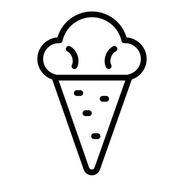 Helado Dulce Único Icono Aislado Con Esquema Estilo Vector Ilustración — Vector de stock