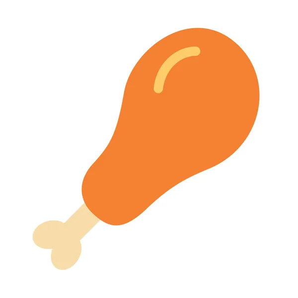 Carne Pollo Parrilla Único Icono Aislado Con Ilustración Vectorial Estilo — Vector de stock