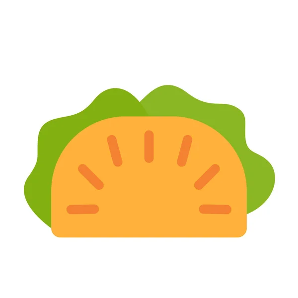 Burrito Carne Taco Único Icono Aislado Con Ilustración Vectorial Estilo — Archivo Imágenes Vectoriales