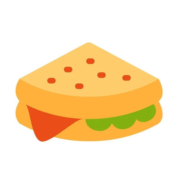 Lechuga Queso Sándwich Único Icono Aislado Con Ilustración Vectorial Estilo — Archivo Imágenes Vectoriales