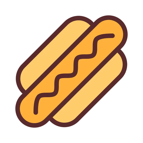 Hotdog Sauce Wurst Einzelne Isolierte Symbol Mit Gefüllten Linie Stil — Stockvektor