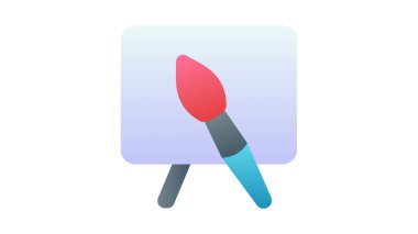 Tablo fırçası, pürüzsüz biçim çizimi ile tek bir izole simge çiziyor