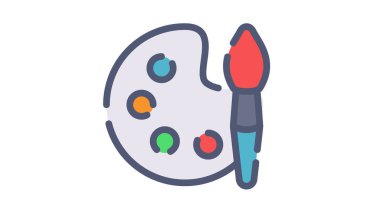 resim çizimi tek bir izole simge ile düz çizgi veya kesik stil çizimi