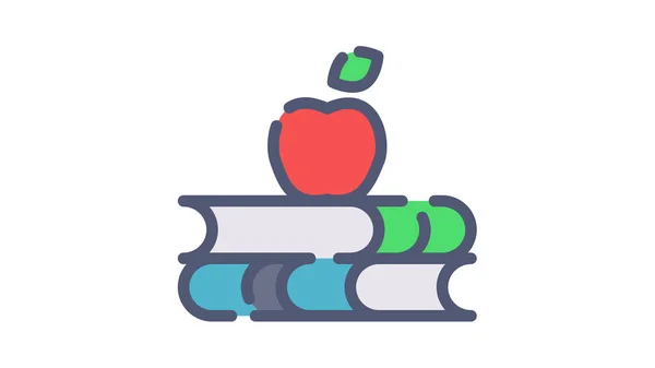 Conocimiento Libro Visión Educación Único Icono Aislado Con Guion Plano — Vector de stock