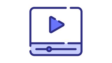 video çokluortam yayınlama filmi tire veya kesik çizgi biçimi vektör tasarımı illüstrasyonlu tek izole simge