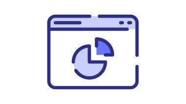 grafik web sitesi analitik gösterge paneli tire veya kesik çizgi biçimi vektör tasarımı illüstrasyonlu tek izole simge