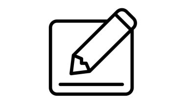 kalem formu alanı tek izole edilmiş simge ana hatlı biçim vektör tasarımı illüstrasyonu