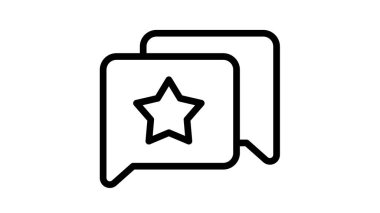 yıldız değerlendirmesi yorumu ana hatlı tek izole edilmiş biçim vektör tasarımı illüstrasyonu